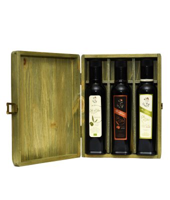 Tuscany ExtraVirgin Olive Oil Wooden Gift Box “SUMMARY"
