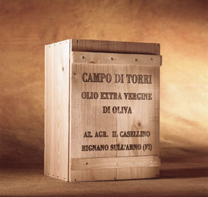 Wooden box 6 Tuscany Organic EVO Oil “Campo di Torri” bottles