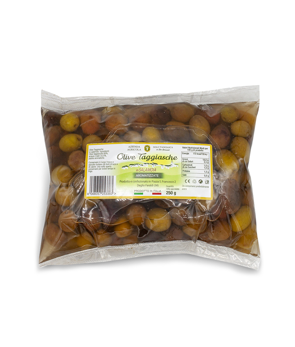 Taggiasche Olives in Brine Bag - net quantity 250 g