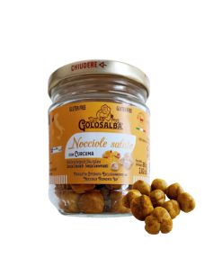 Salty toasted hazelnuts with turmeric
